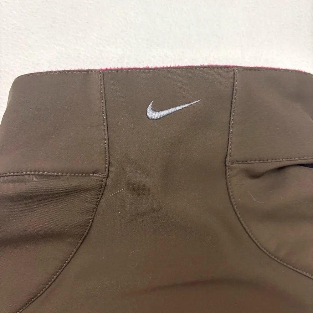 Nike Brown/Pink‎ Fleece Sleeveless Athletic Running Zipper Vest Sweatshirt (M)